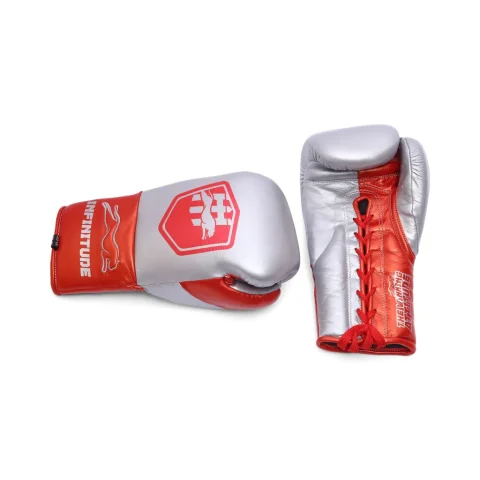 Stealth X2 Boxing Gloves | Silver & Red