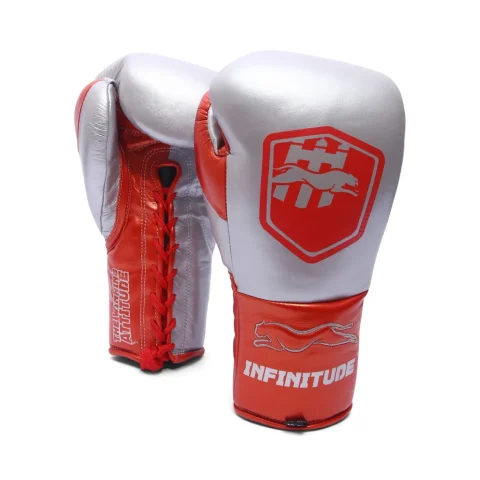 Stealth X2 Boxing Gloves | Silver & Red