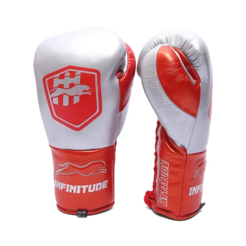Stealth X2 Boxing Gloves | Silver & Red