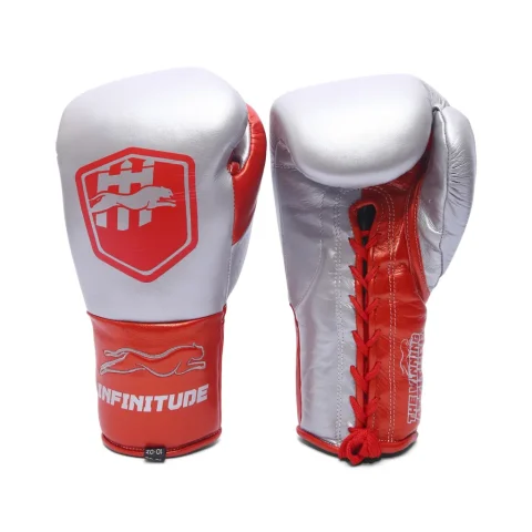 Stealth X2 Boxing Gloves | Silver & Red
