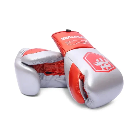 Stealth X2 Boxing Gloves | Silver & Red