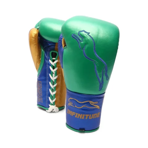 Stealth X2 Boxing Gloves | Green, Blue & Gold