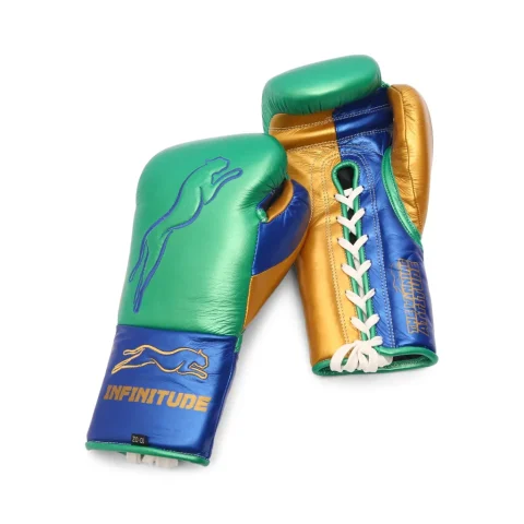 Stealth X2 Boxing Gloves | Green, Blue & Gold