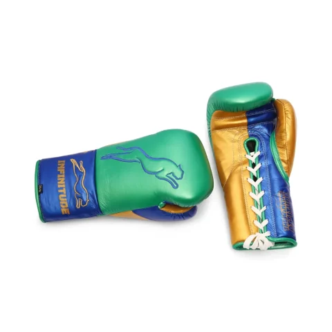 Stealth X2 Boxing Gloves | Green, Blue & Gold