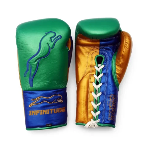 Stealth X2 Boxing Gloves | Green, Blue & Gold