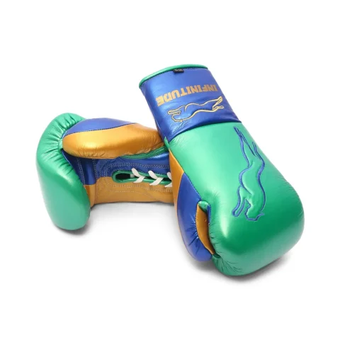 Stealth X2 Boxing Gloves | Green, Blue & Gold