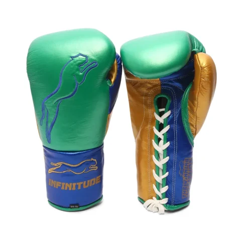 Stealth X2 Boxing Gloves | Green, Blue & Gold