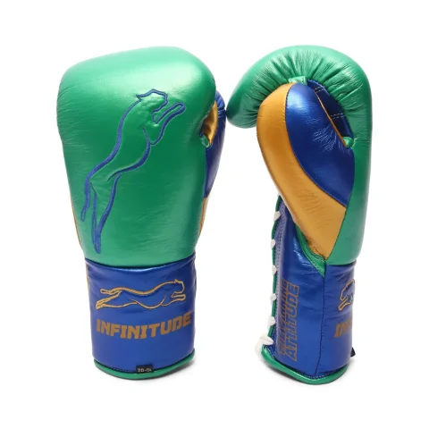 Stealth X2 Boxing Gloves | Green, Blue & Gold