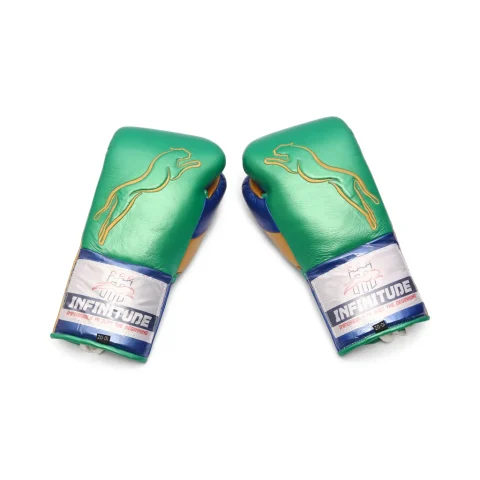Stealth X2 Boxing Gloves | Gold, Green & Blue