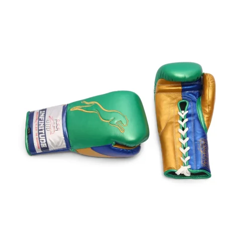 Stealth X2 Boxing Gloves | Gold, Green & Blue