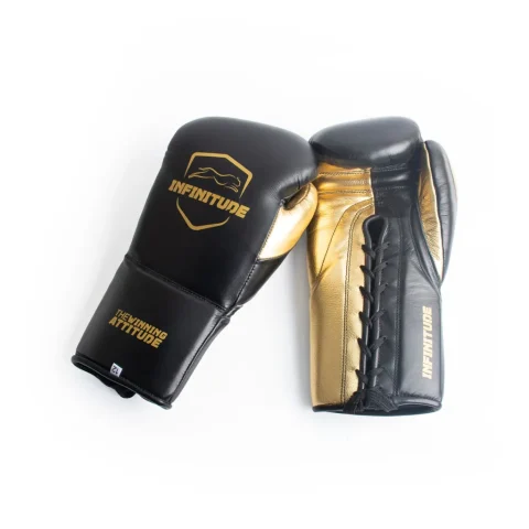 Stealth X2 - Laceup Boxing Gloves | Gold & Black