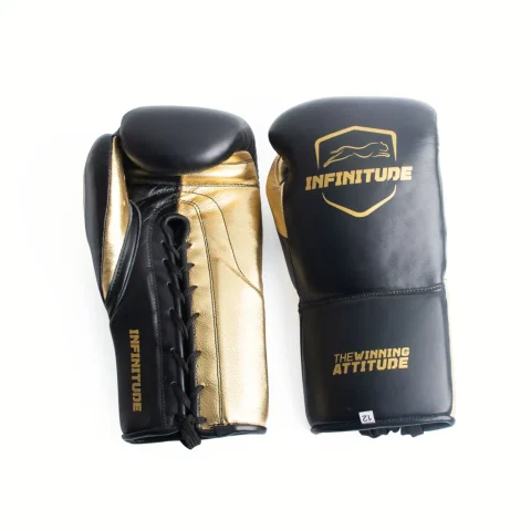 Stealth X2 - Laceup Boxing Gloves | Gold & Black