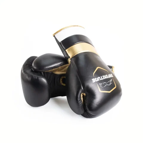 Velocity Pro Sparring Gloves | Black & Gold Lace-up