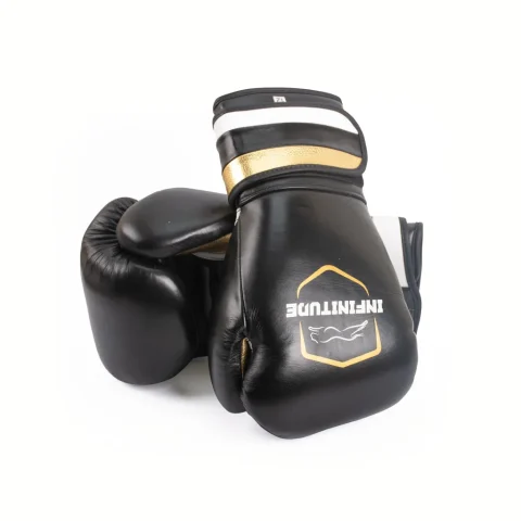 Velocity Pro Sparring Gloves | Black & Gold Hook & Loop