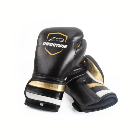 Velocity Pro Sparring Gloves | Black & Gold Hook & Loop