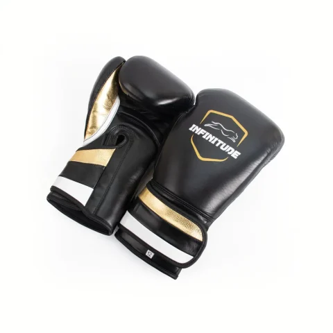 Velocity Pro Sparring Gloves | Black & Gold Hook & Loop