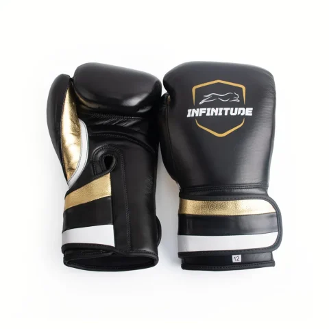 Velocity Pro Sparring Gloves | Black & Gold Hook & Loop