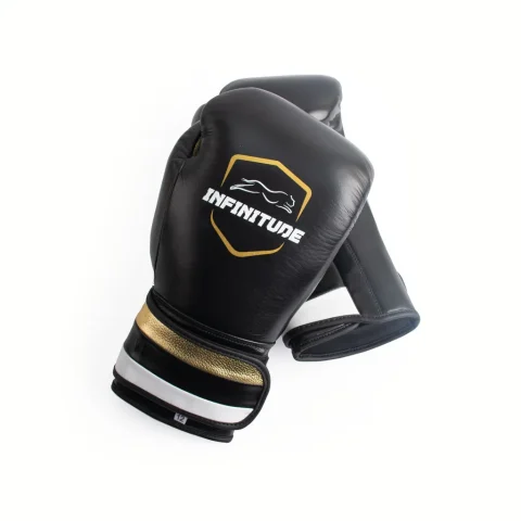 Velocity Pro Sparring Gloves | Black & Gold Hook & Loop