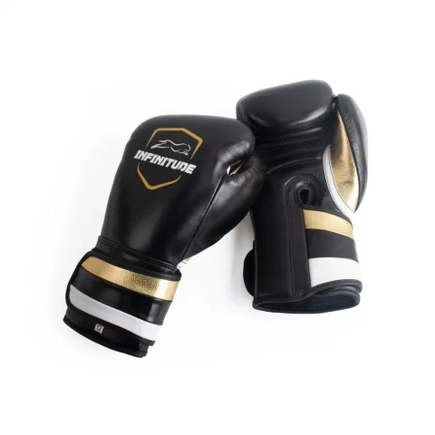 Velocity Pro Sparring Gloves | Black & Gold Hook & Loop