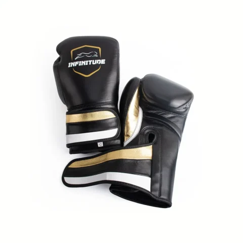 Velocity Pro Sparring Gloves | Black & Gold Hook & Loop