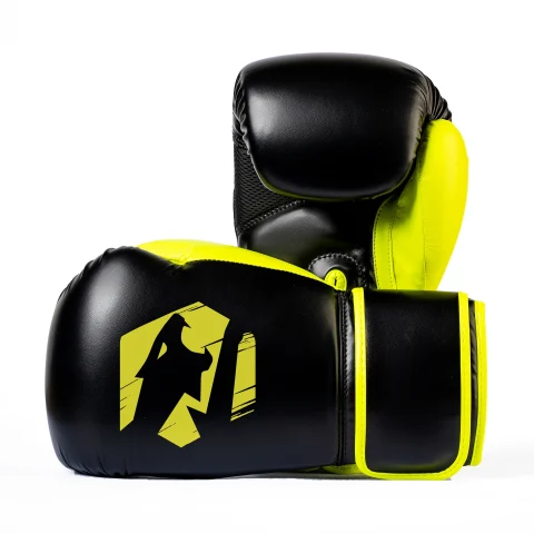 Veloce Fury Boxing Gloves - Black/Yellow