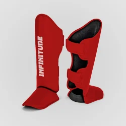 Infinitude Fight Elite Shin Guards- Red