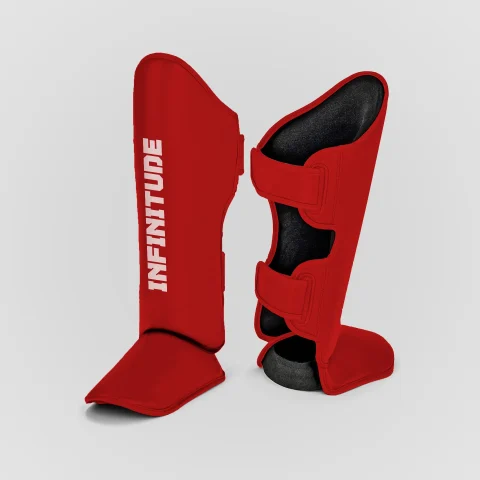 Infinitude Fight Elite Shin Guards- Red