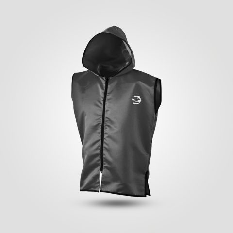 Hooded sleeveless boxing robe